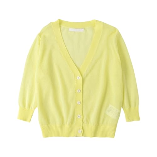 Children's Boys Girls Lightweight Knitting Cardigan Sweater V Neck Long Sleeve Button Down Knitted Tops Clothes