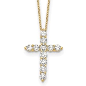 GRANDIANI 14K Gold Diamond Cross Ne...