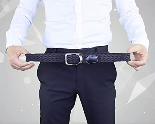 Casual Stretch Braided Web Belts for Mens Women,Zinc Alloy Buckle Woven Elastic Belt Width 1.37" /Fit Waist Within 35"4