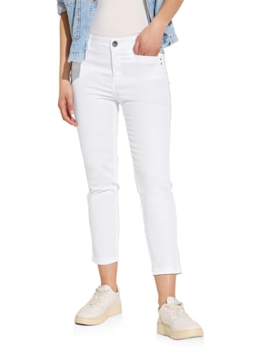 STREET ONE Damen A377207 7/8 Satin Hose, Weiß, 38W / 26L EU