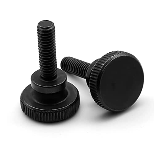 LERANXIN 8 Stück Rändelschrauben M6 20mm, Klemmschraube Schwarz, M6 Schrauben, Metallschrauben für CNC-Bearbeitung, Möbel, Modellbau und Maschinenbau