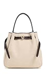 Tory Burch Women's Romy Canvas Bucket Bag, Cafe Latte, Tan, One Size