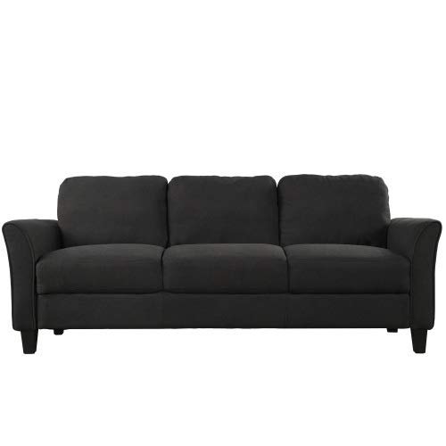 UNIROI Pieces Living Room Couch, 3 Seats Loveseat Single Chair Sofa Set, Black 2