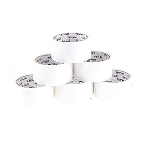 OFFICER PRODUCTS PRODUCTS 15025031-14 - Cinta adhesiva de embalaje, color: blanco, 6 rollos, ancho 48 mm x longitud 46 m, de polipropileno de colores con adhesivo acrílico/cinta de embalar