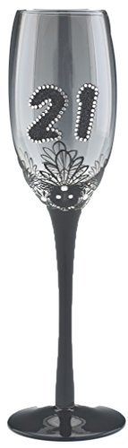 Boxer Gifts Age 21 French Lace Champagne Flute, Clear