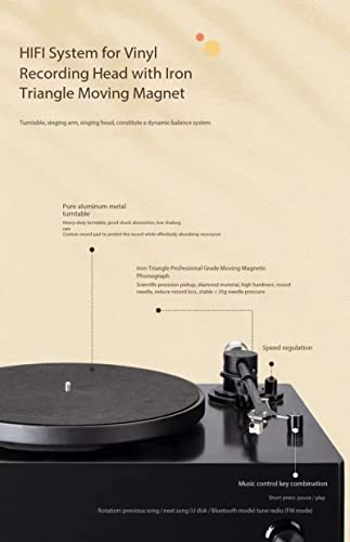 Tourne-Disque Vinyle Moderne lumière Luxe Gramophone rétro européen Salon électrophonique Bluetooth HiFi Audio (D) - Les Beatles, Paul McCartney, John Lennon, RIngo Starr, George Harrison Tourne-Disque Vinyle Moderne lumière Luxe Gramophone rétro européen Salon électrophonique Bluetooth HiFi Audio (D) – Image 5