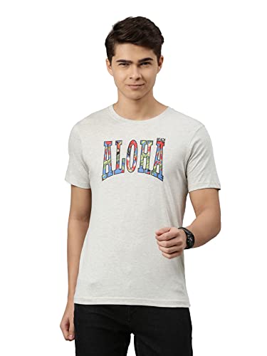 Image of Dixcy Scott Mens Typography Print Regular Fit Round Neck Cotton Tshirt (Pack of 1)