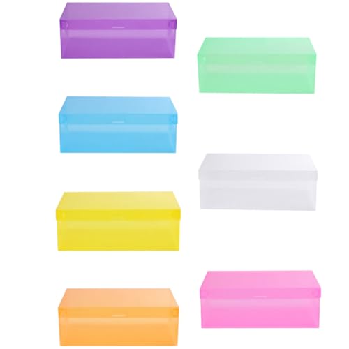 GETAJGHSD 7 Cajas para Guardar Zapatos Apilables y Plegables de Plástico PP Transparente y Colores Variados (27,5x18x9,5 Cm) para Organización en Hogar y Armario