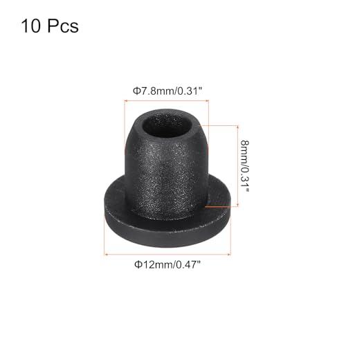 Image of MECCANIXITY High Temp Silicone Plug Mount Dia 7.8mm /0.31 Inch T Shaped Solid Rubber Stopper Hole Plugs for Coating Plating Waterproof Sealing Plugs Black Pack of 10(OD 12mm /0.47 Inch)