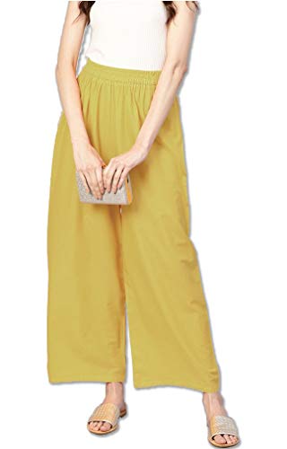 Image of Go Gazab - Stylish Women's Palazzo: Trendy Rayon Solid Color Ethnic Wear Palazzo