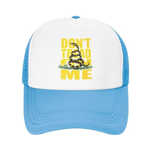 Dont Tread on Me Trucker Hat FDT Resist Kids Hats Adjustable Mesh Baseball Cap - Sky Blue