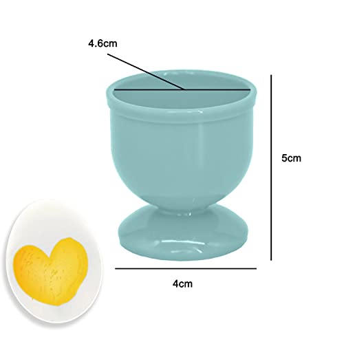 Eierbecher 4er Set, Leichte gekochte Eierhalter Ideal für Frühstück, Langlebiger Kunststoff, Spülmaschinenfest, 5 x 5 x 4 cm, Weiß und Blau (4er Pack Eierbecher) – Bild 4