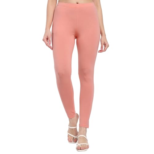 Image of ONE SKY Women Full Length Leggings | Cotton Modal Spandex Blend | High Waist Stretchable & Bio-Washed Fabric | Colour-Lock Technology | Comfortable Leggings for Women