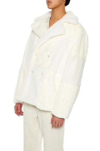 Forever 21 Men's Faux Fur Two-Tone Checkered Coat4