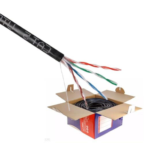 Cable de red Cat5e 1000ft UTP exterior enterrable negro miniatura 2