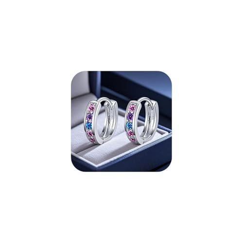 Couawaticy Pendientes de oro y plata para mujer, diseño clásico, hipoalergénico, exquisito, simple, elegante, personalidad, brillante, colorido, diamante completo, ligero, joyería de cristal con