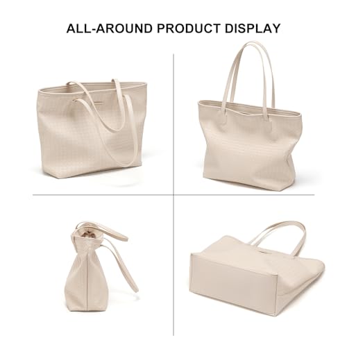 Bolso Tote de cuero para mujer con cremallera miniatura 4