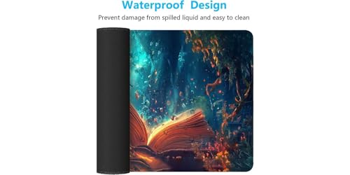 Mouse pad XXL con bordes cosidos reforzados y tapete protector de escritorio elegante 7