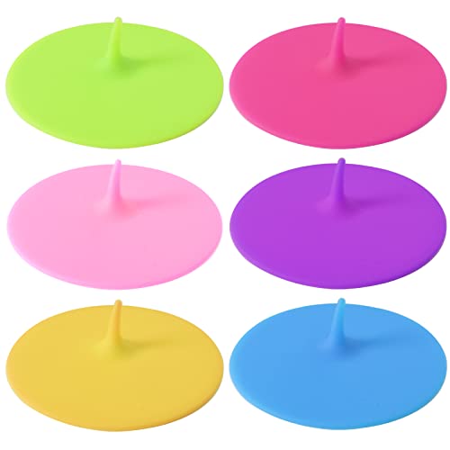 Disnace 6 Piezas Tapa de Silicona para Taza, 10cm Cubierta Cristal, Set de Tapas Elásticas para Microondas, Reutilizables para Vasos de Cerveza y Ollas
