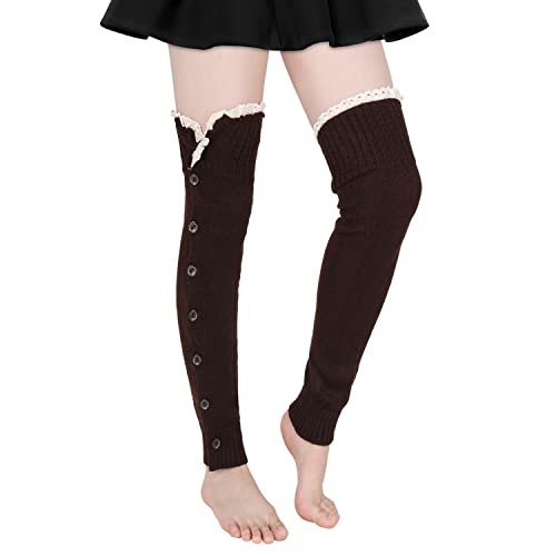 Benefeet Sox Womens Leg Warmers 80s Crochet Cable Knit Thigh High Boot Socks Long Over Knee High Footless Socks Leg Warmer