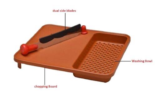 Image of Plastic and Metal Cut N Wash Chopping Board with Knife Cut-N-Wash