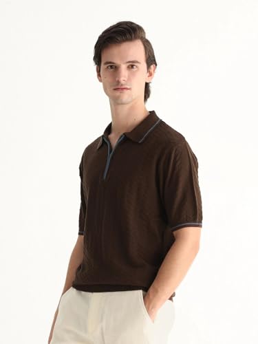 Image of Rare Rabbit Regular fit Textured Polo