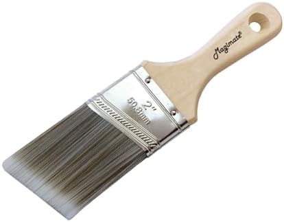 Magimate Stubby Paint Brush Shortcut Trimming Angled Sash Stain Brush Wooden Short Handle Paintbrush – 2 Inch