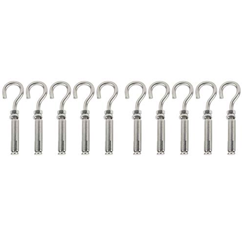 EVTSCAN 10 Pack Stainless Steel Expansion Bolts, Heavy Duty, Rusts Proof, High Load Bearing Capacity, for Medical Equipment, Fences, Air Conditioning, DIY Projects