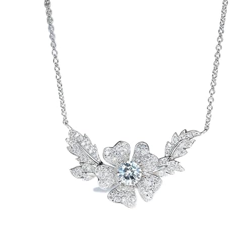 Collier fleur diamant pavé pour mariage et soirées habillées