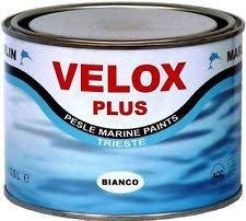 Marlin Velox Plus antivegetativa per assi eliche e piedi poppieri (0,5 litri, bianco)