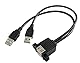 System-S USB 2.0 Dual Port Kabel 30 cm Typ A Buchse zu Stecker Adapter Schraube Schwarz