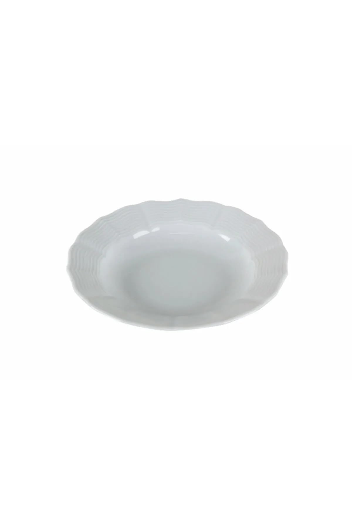 Vajilla de Porcelana Porland Ondulada - Vajilla de 18 Piezas Blanca– completa y elegante para 6 personas