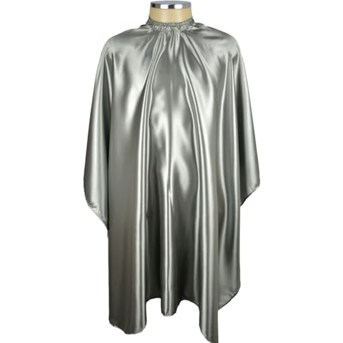 Capa de Corte para Cabeleireiro, Barbeiro em Cetim (Chumbo)