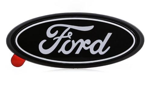 Mini Ford Black & Gray Oval Novelty Decorative Logo Black Plastic Emblem.