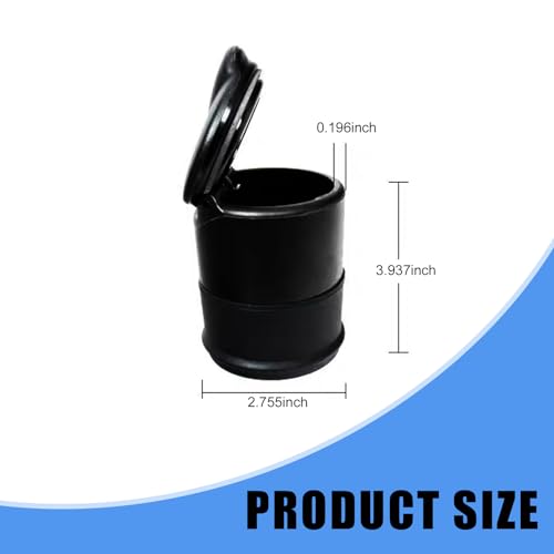 Image of UGSHY 1 PC Car Ashtray with Lid, Portable Auto Car Truck Ashtray, Smell Proof Temperature Resistance Ashtray for Most Car, Office, Home (Black)