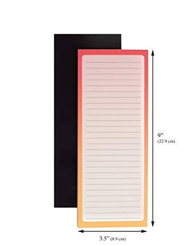 Merdreu Magnetic Note Pads Lists For Fridge | Full Magnet Back Writing Pads For Grocery Lists, Shopping List, To Do List | Ombre Refrigerator Memo Pads | 60 Sheets, 9.5" X 3.5" (3-Pack) #TOP2