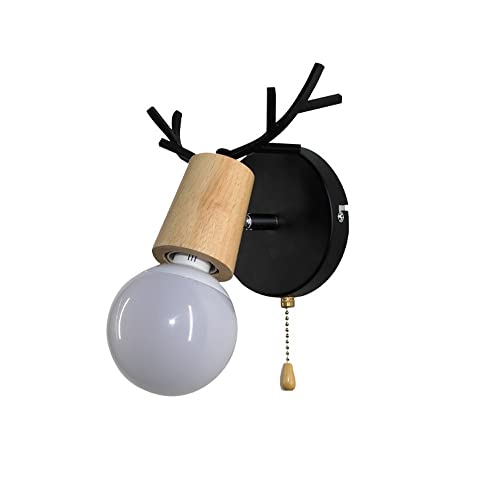 Lámpara de pared con interruptor de cable para iluminar mesitas estrechas