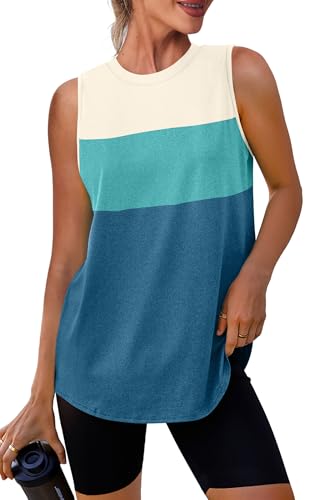 Image of Womens Workout Tank Tops Lightweight Sleeveless Shirts for Women Loose Fit Tops for Athletic Running Tennis Yoga