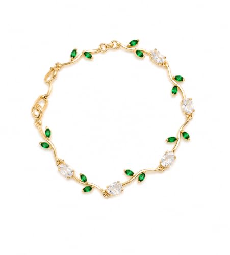 Image of SAMT STORE Floral Leaf Bracelet for Women, Gold Plated