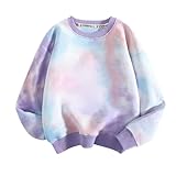 [HahaNice] パーカー 女の子 男の子 ロングTシャツ キッズ トレーナー 綿 トップス 長袖 上着 丸襟 子供服 春秋冬 絣染め お洒落 スタンドカラー 紫 130