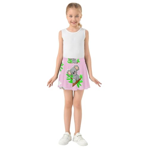 Dance Golf Girls Skorts Athletic Shorts Kids Tennis Skirts Teen Skirt Cute Cartoon Koalas Pink 4t3