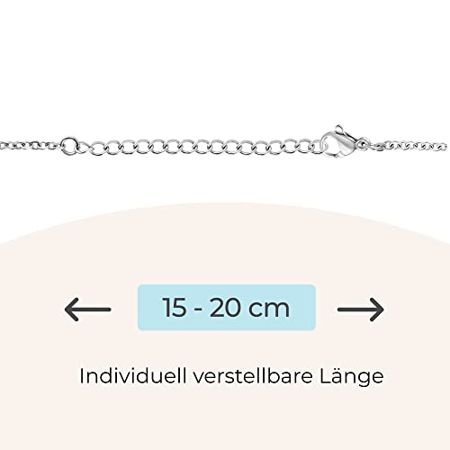 Nuoli® Pfoten Kette Damen Silber (45 + 5cm verstellbar) Halskette mit Pfote Anhänger, Hund und Katze