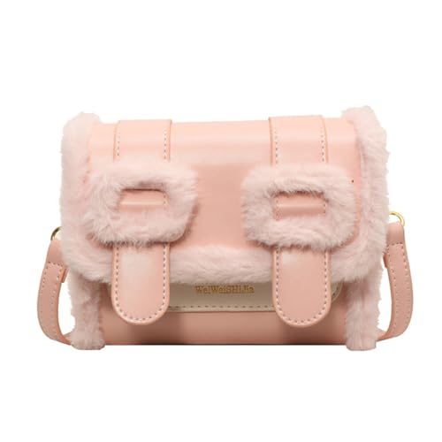 Sac à bandoulière en peluche pour femme au design souple quotidien