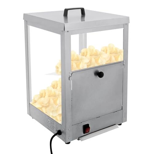 RjcdOPL Chauffe-Frites Professionnel 300W, Présentoir Chauffant à Poser 35 L, Verre Trempé et Inox 201, Température Maintenue 55 °C, IPX3, pour Cinémas,...