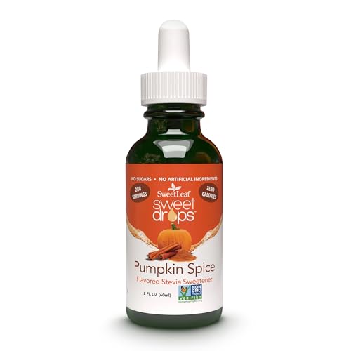 SweetLeaf Sweet Drops - Flavored Stevia Liquid Sweetener, Organic Stevia Extract, Zero Calories, Gluten Free, Keto Friendly, Non GMO, Natural Flavor - Pumpkin Spice, 2 Fl Oz (Pack of 1)