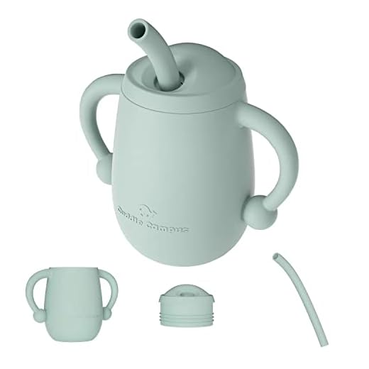 Cuddle Campus 100% Silicone Baby Training Cup, Shatterproof Toddler Sippy Cups with Straw, Open Cup for Baby, 6+ Months 4 Oz