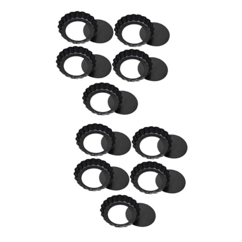 SOLUSTRE 2sets Nonstick Baking Pans Removable Bottom Tart Molds Household Molds for Easy Baking for Egg Tarts Pies 5pcs*2