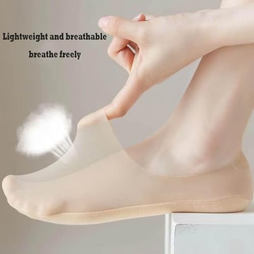 Enlightenw Socks, Ice Silk Invisible Boat Socks,Thin No Show Socks for Women Non Slip,Breathable Ankle Socks (d 5PCS)4