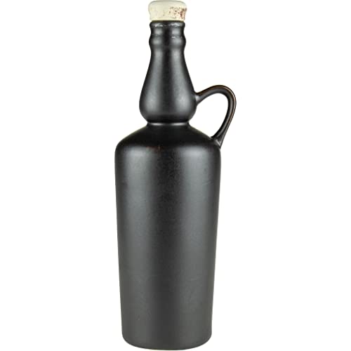 eHonigwein.de Premium Quality Botellas de cerámica ideales para licores, tinturas, vinos, hidromiel o aceite | botella, botella de aceite, botellas de gres con corcho, 750 ml, color negro