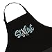 Plum Hill Rhinestone Hair Stylist Apron for Women - Cute Salon Apron for Hairstylist, Hairdresser, Barber, Cosmetologist, Beautician - Waterproof Hair Cutting Smock - Professional Hair Supplies, Teal